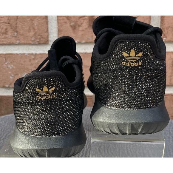 Men\'s Adidas Tubular Black and Gold Sparkle Athletic Sneaker Size 5